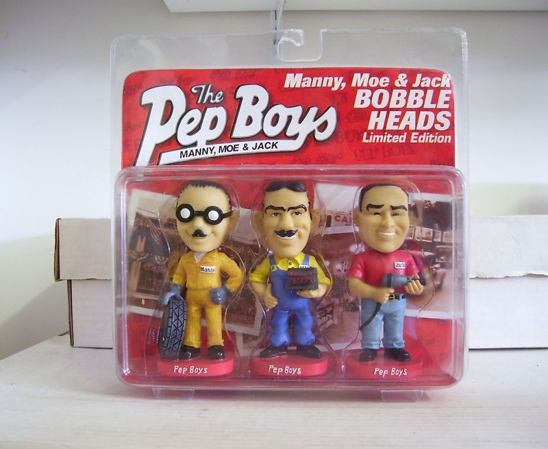 Manny ~ Moe ~ Jack PEP BOYS Bobble Bobblehead SET of 3  