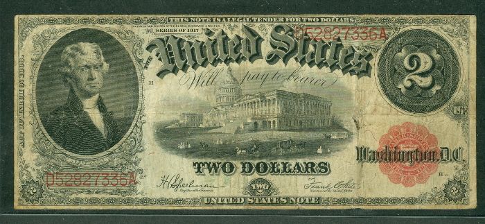 00 National Bank Note – FNB Vincennes Indiana, 1875, FR. #401 