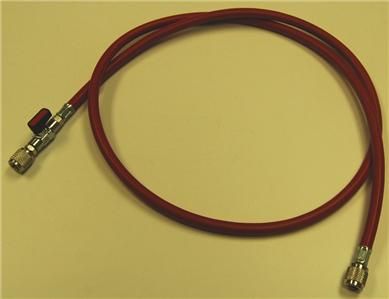 REFRIGERANT HOSE RED WITH SHUT OFF VALVE R410,R134,R22  