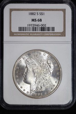 1882 S Morgan Silver Dollar MS68 NGC United States Mint Coin  