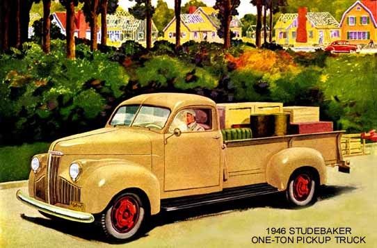 1946 STUDEBAKER ~ ONE TON PICKUP TRUCK (OCHRE) MAGNET  