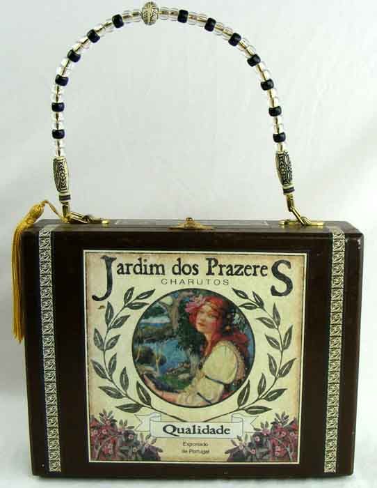 PURSE Made From WOOD CIGAR BOX Just WONDERFUL PORTUGAL ART DECO 