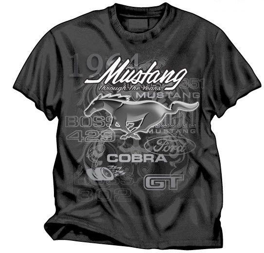 Ford Mustang Through the Years 1964 2011 T Shirt Black M L XL 2XL NWT 