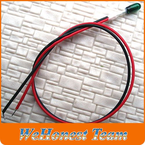 Grain of Wheat = 500 pcs 3mm Green 12V 80mA wired Bulbs  