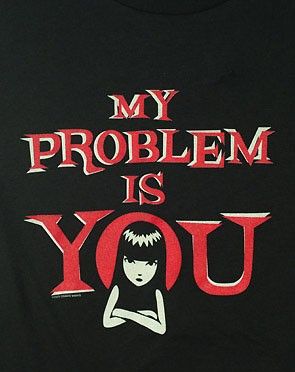 NWT Emily the Strange MY PROBLEM IS YOU Black T Shirt M  