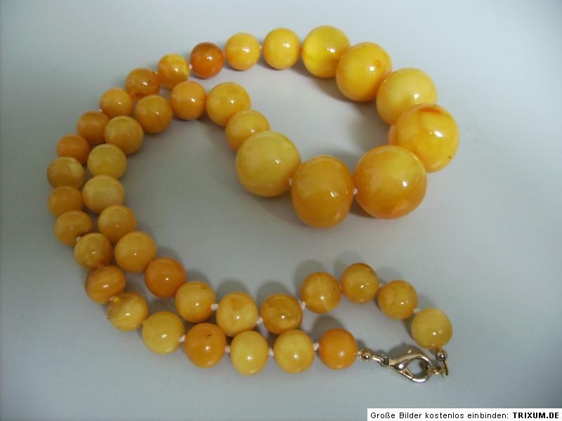 Antique VINTAGE genuine baltic egg yolk Butterscotch AMBER necklace 