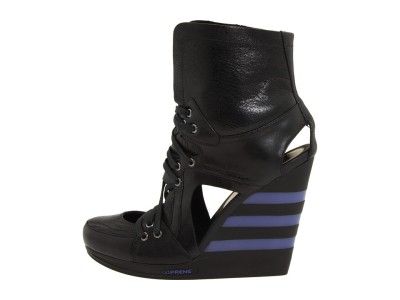 ADIDAS Y 3 YOHJI YAMAMOTO CUTOUT WEDGE BLACK & BLUE WOMENS SHOES US 9 