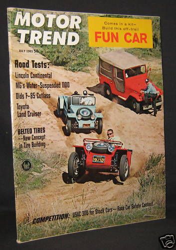 MOTOR TREND Magazine July 1963 FUN KIT CAR **  