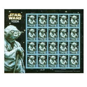 4205 USA YODA STAR WARS MINT NH FULL STAMP PANE SHEET 2007 Great Gift 