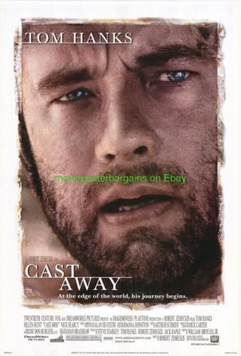 CAST AWAY MOVIE POSTER DS MINT TOM HANKS HELEN HUNT  