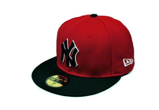   59FIFTY 5950 MLB BASEBALL CAP NEW YORK YANKEES RED BLACK TROWNBACK HAT