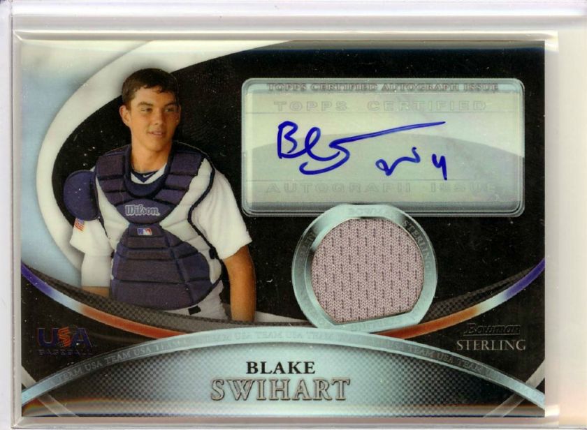   2010 Bowman Sterling BLACK Refractor USA Auto Relic SP /25 RED SOX