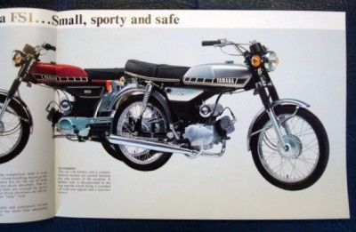 YAMAHA FS1 MOTORCYCLE SALES BROCHURE 1978.  