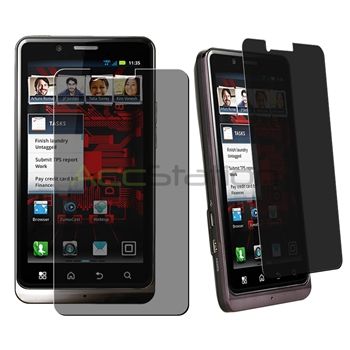 Color Snap on Rubber Hard Case+3x Privacy Film For Motorola Droid 