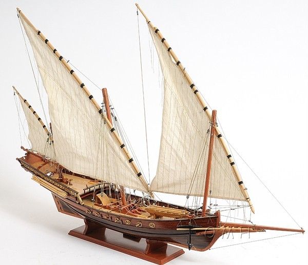 Xebec Barbary Pirate Decorative Wood Ship Model 35 Sailboat NIB 