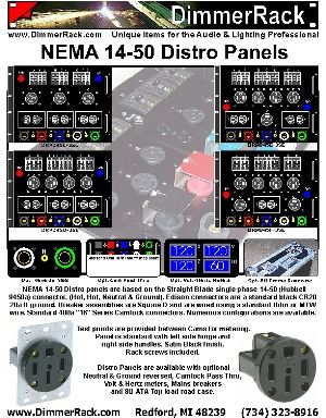 6cir 220v NEMA 14 50 Power Distribution Distro Panel  