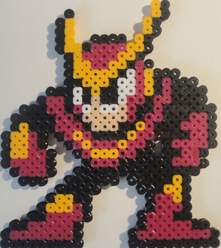 QUICK MAN BEAD SPRITE MEGAMAN NINTENDO GAME PERLER ART  