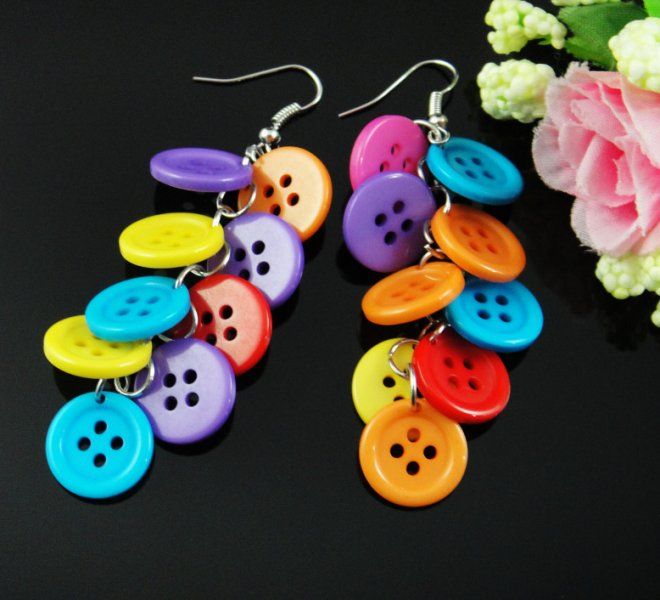 29b 31 Length3.1Width0.9 Colorful Beads Dangle Earrings Jewelry 