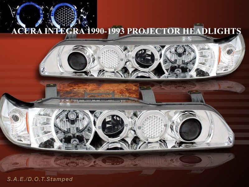 90 93 ACURA INTEGRA PROJECTOR HEADLIGHTS C 2HALO 91 92  