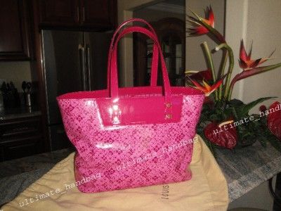 AUTH LOUIS VUITTON FUSCHIA PATENT CRUISE TOTE EXCELLENT  