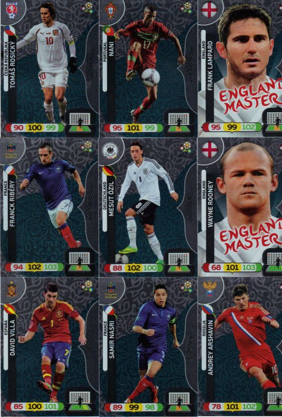 Panini Adrenalyn XL EURO 2012 Master Cards Choose from Menu  