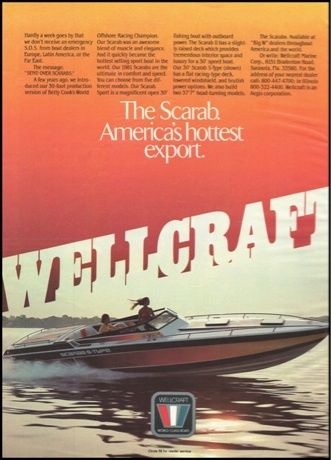 Wellcraft Scarab S Type Power Boat 1980 Print Ad  