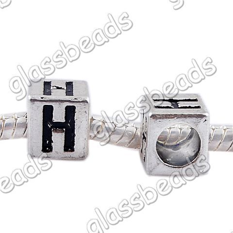 60p 26 Letter Tibet Silver Spacer Mix Beads 4.5MM Hole  