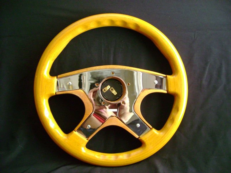 NEW 14 LIGHT YELLOW OCHRE WOOD GRAIN STEERING WHEEL  