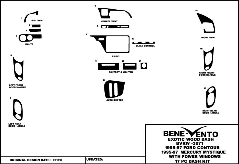 FORD CONTOUR 1995 1996 1997 WOOD GRAIN KIT KIT  