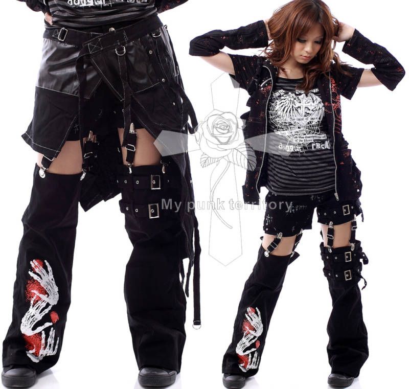 Japan Visual Kei CAPE 3WAY Zombie INK Goth Skirt Pants  