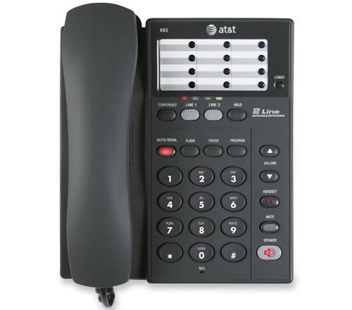 AT&T 983 2 Line 3 way Conferencing Corded Phone New  