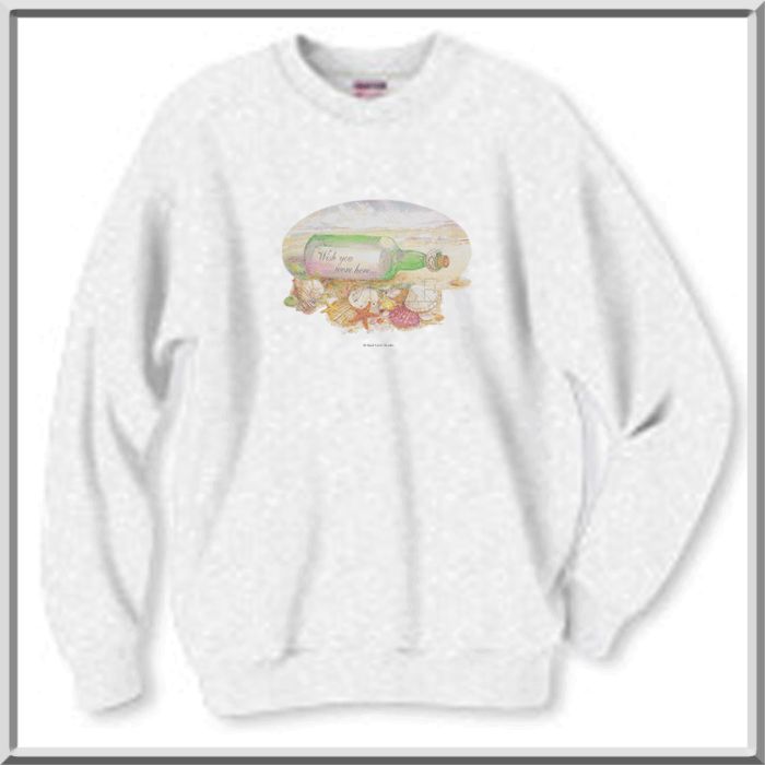 Message Bottle Seashell Sand Dollar SWEATSHIRT S 3X,4X  