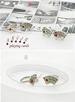 Fashion Lovely & Poker Design Playing Card Ancient Ring w71 great gift 