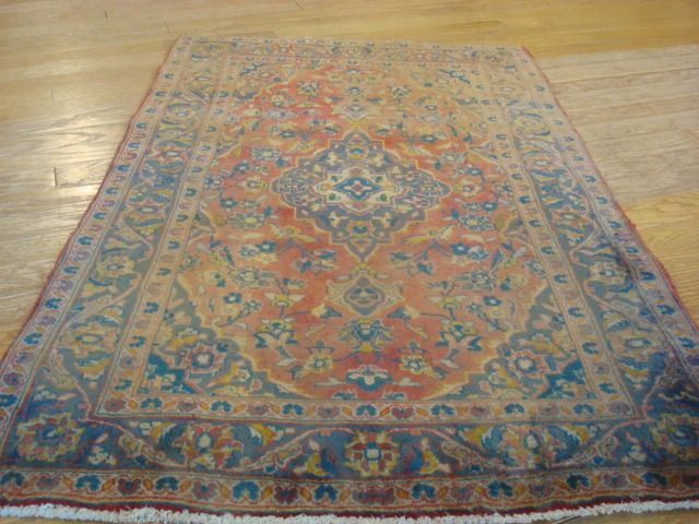 1920s ESTATE FINE PERSIAN ESFEHANIYAN KASHAN RUG 4X5  