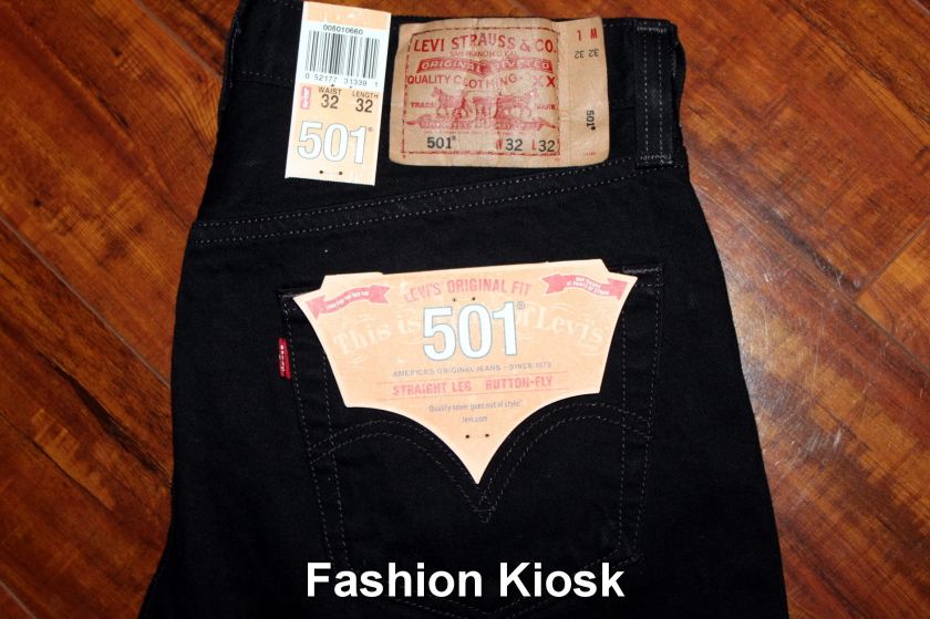 LEVIS 501 Black Jeans 29 30 31 32 33 34 36 38 40 42  