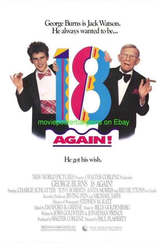 18 AGAIN MOVIE POSTER GEORGE BURNS CHARLIE SCHLATTER ORIGINAL 27x41 