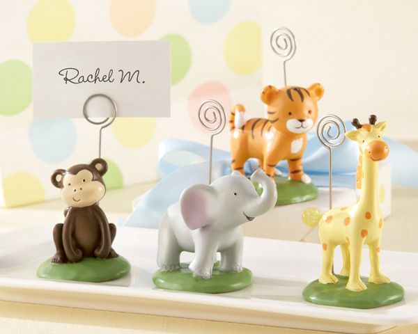 Set of 4 Born To Be Wild Animal Place Card/Photo Holders Baby Shower 