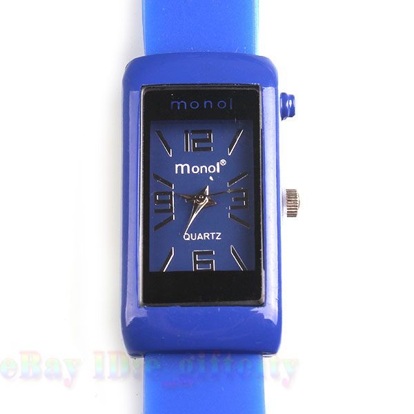 6x Womens Elegant Blue Charms Silica Gel Electronic Wristwatch 24cm 