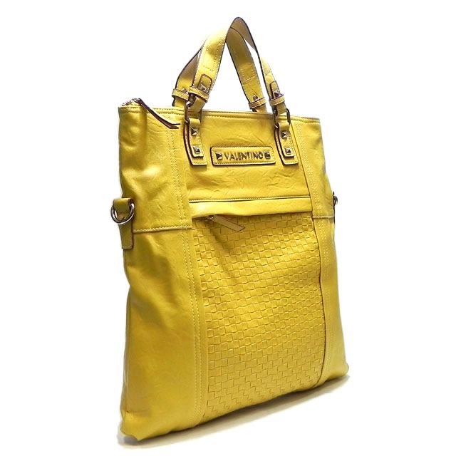 New Yellow Serendipity Valentino Foldover Convertible Woven Shoulder 