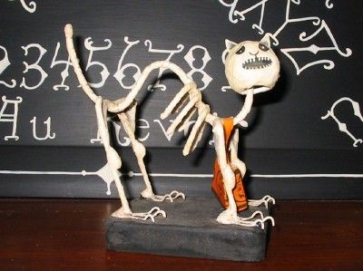 Bethany Lowe Vintage Style Halloween Skeleton Cat NWT  