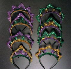 12 Mardi Gras SEQUIN TIARAS party supplies FREE SHIP  