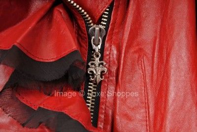   Underground by Nikki Sixx Red Leather Motorcycle Jacket   $895 Retail