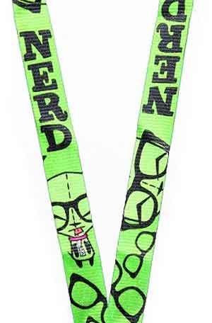 Invader Zim Gir Nerd Charm Id Holder Green Lanyard NWT  