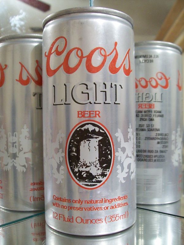 TALL COORS LIGHT ENAMAL ? BEER CAN PULL TAB  