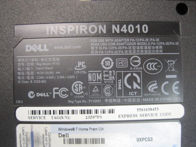 DELL Inspiron 14R N4010 motherboard base  