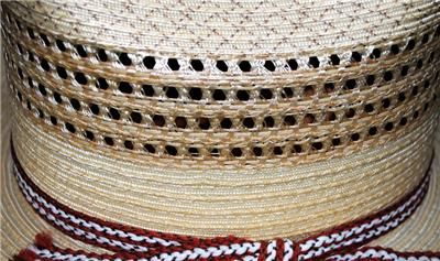 SOMBRERO STRAW HAT PEREZ WESTERN VERY STIFF Sz 7 1/4 U.S. / 58 MEXICO 