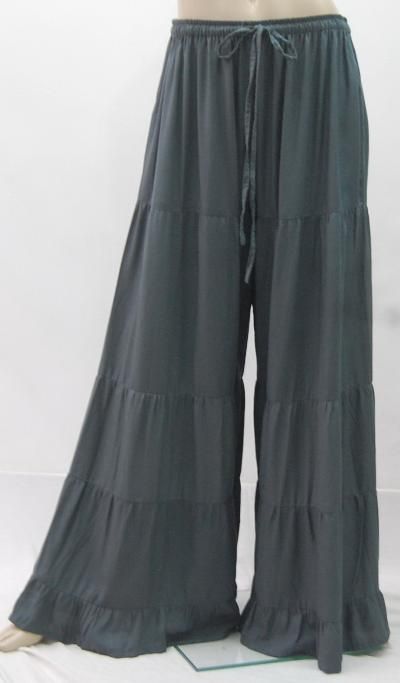 Q874 GREY/PANT GAUCHOS S M L LAGENLOOK RAYON FLAT MADE 2 ORDER 