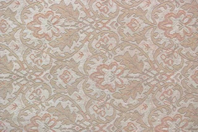 Fabricut Aqua Wheat Tangerine Damask Woven Chenille Drapery Upholstery 