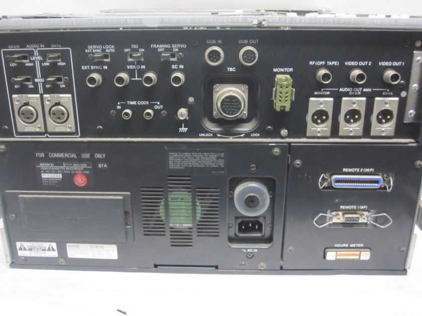 Sony BVU 820 U Matic Professional Videocassette Recorder Editor Player 