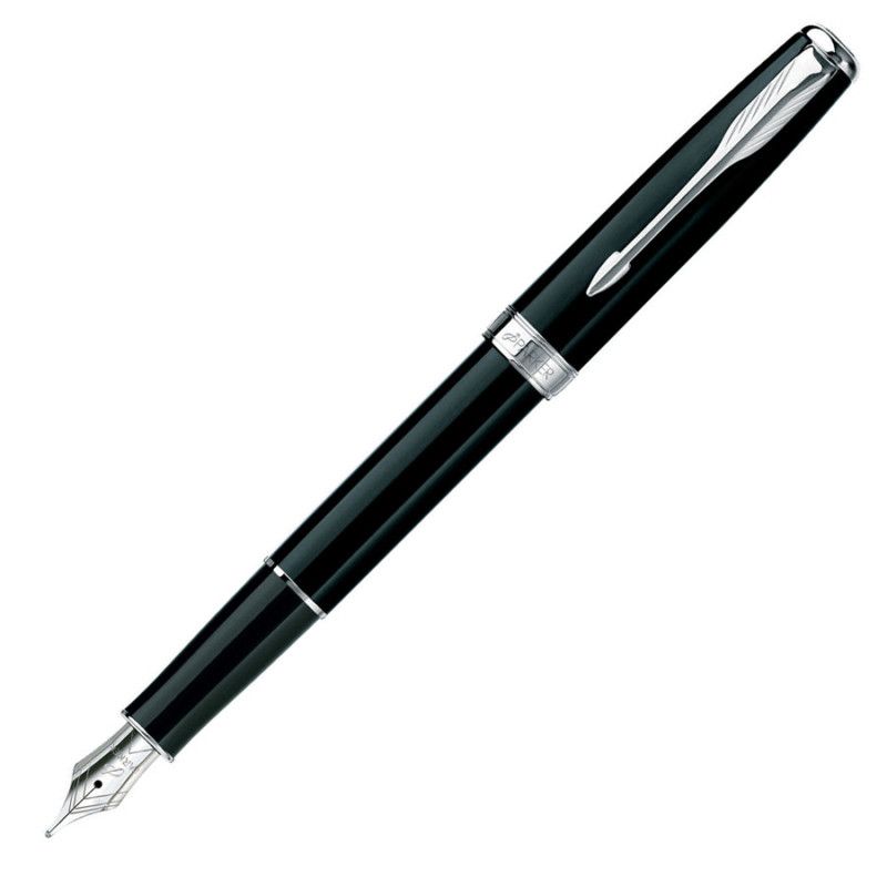 Parker Sonnet Fountain Pen, Black Lacquer with Nickel Palladium Trim 